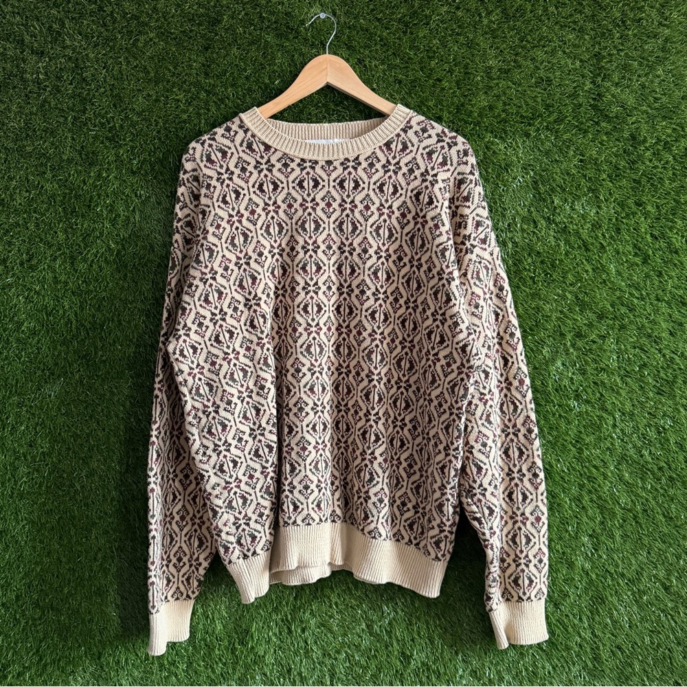 Claiborne Patterned Crewneck Sweater